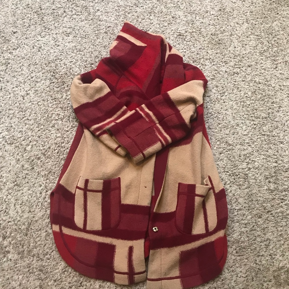 Sparrow red and beige sweater.